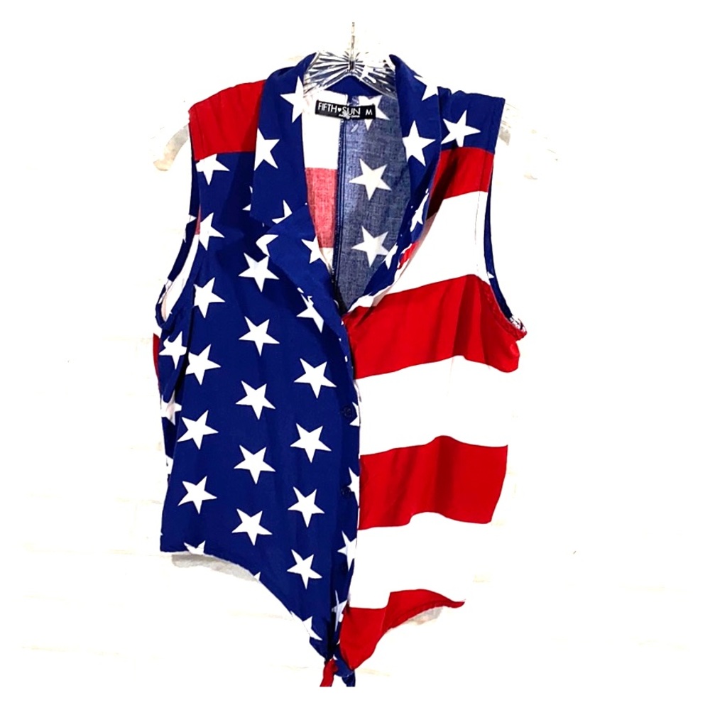Fifth sun patriotic blouse size M - Picture 1 of 11